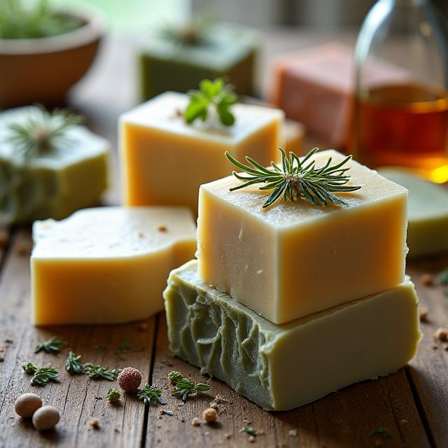 Jabones artesanales con aceites vegetales